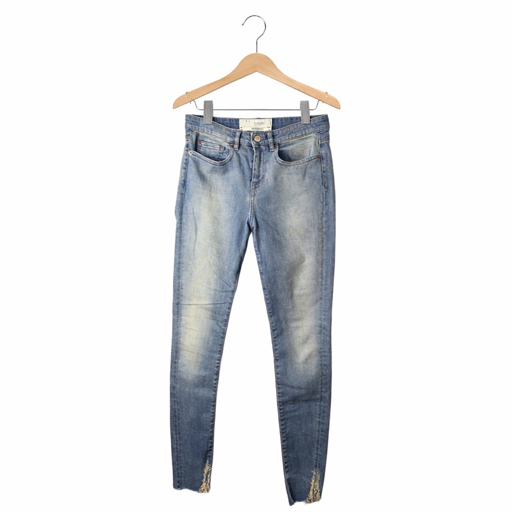 IRO Distressed Skinny Jeans Blue Wash Mid Rise Women’s Size 28 Denim Luxe